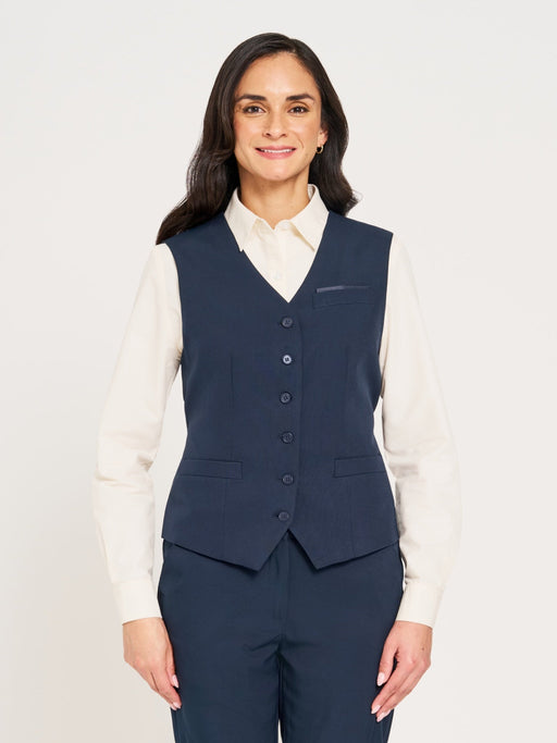 Ladies' 6-Button Vest - Navy