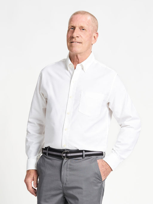 Men's Solid Oxford Shirt - White