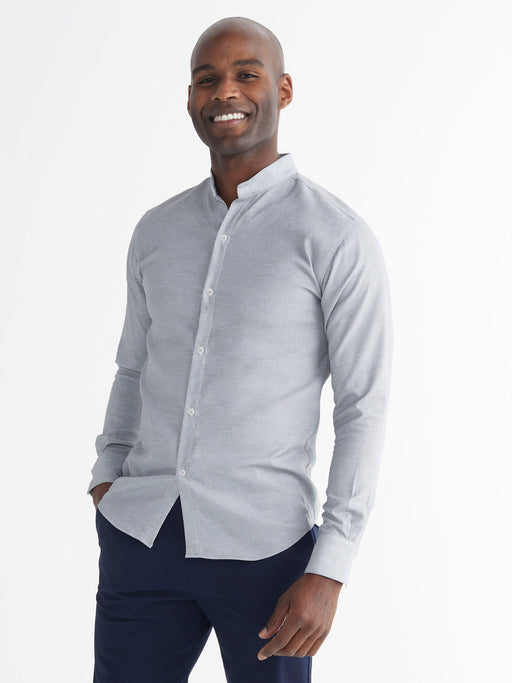 Men's Linen Resort Shirt Long Sleeve - Cool Grey