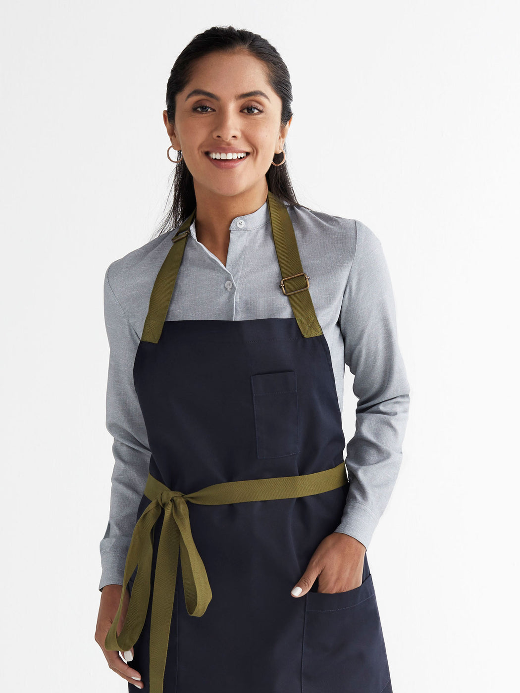 Ladies' Linen Resort Blouse Long Sleeve - Cool Grey