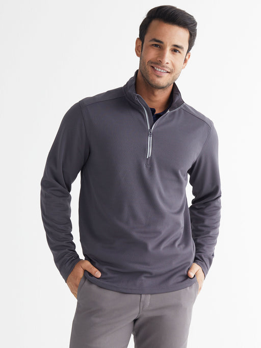 Men's Textured 1/4 Zip Pullover - Iron Grey