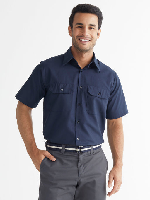 Men's Solid Ripstop Short Sleeve Shirt - Navy