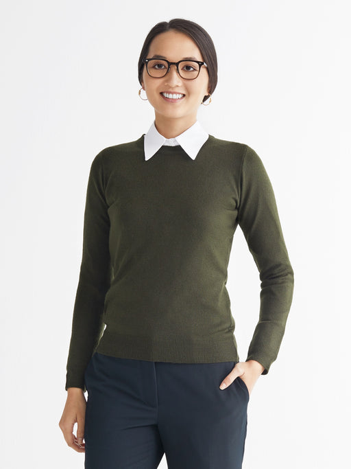 Ladies' Porter Crewneck Sweater - Olive