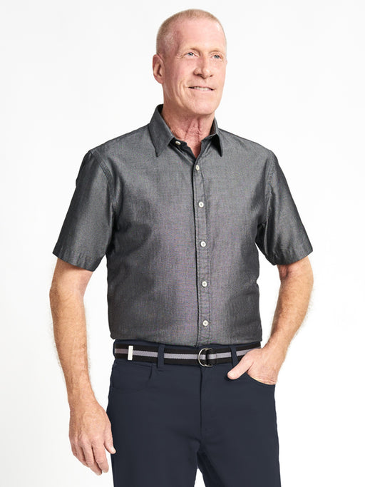 Men's James Shirt Short Sleeve - Coal Chambray