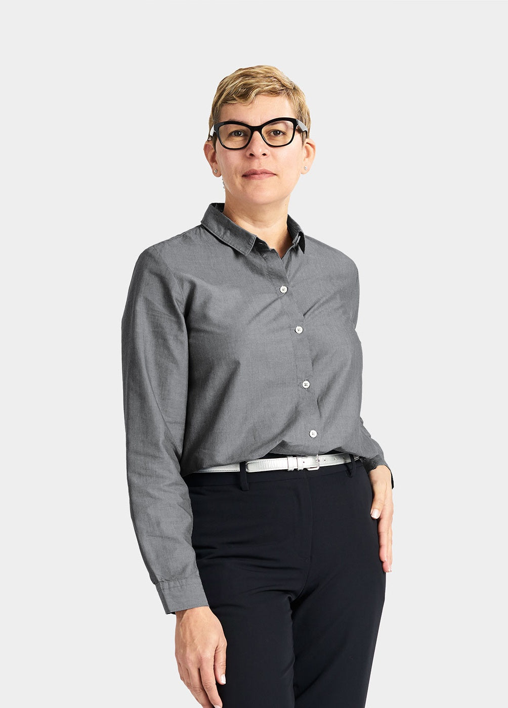 Ladies' Essential Blouse - Coal Chambray