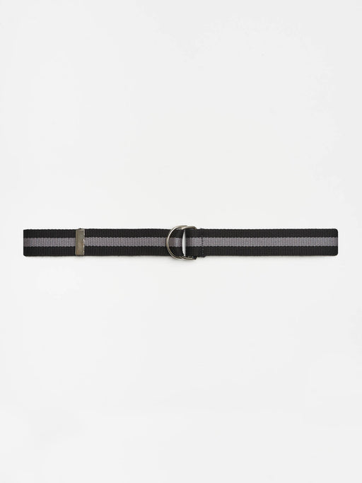 Men's D-Ring Web Belt - Black/Grey/Black