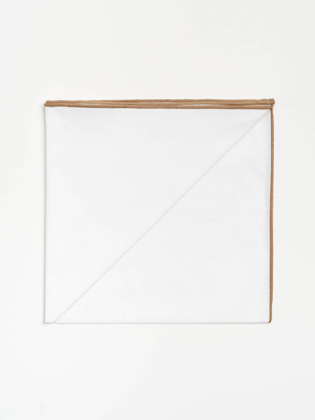 Sand Edged Pocket Square - White/Sand