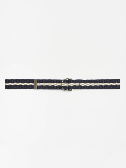 Men's D-Ring Web Belt - Navy/Natural