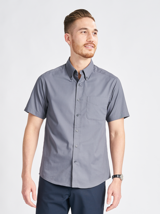 Men's Performance Button-Down Short Sleeve - Steel Grey