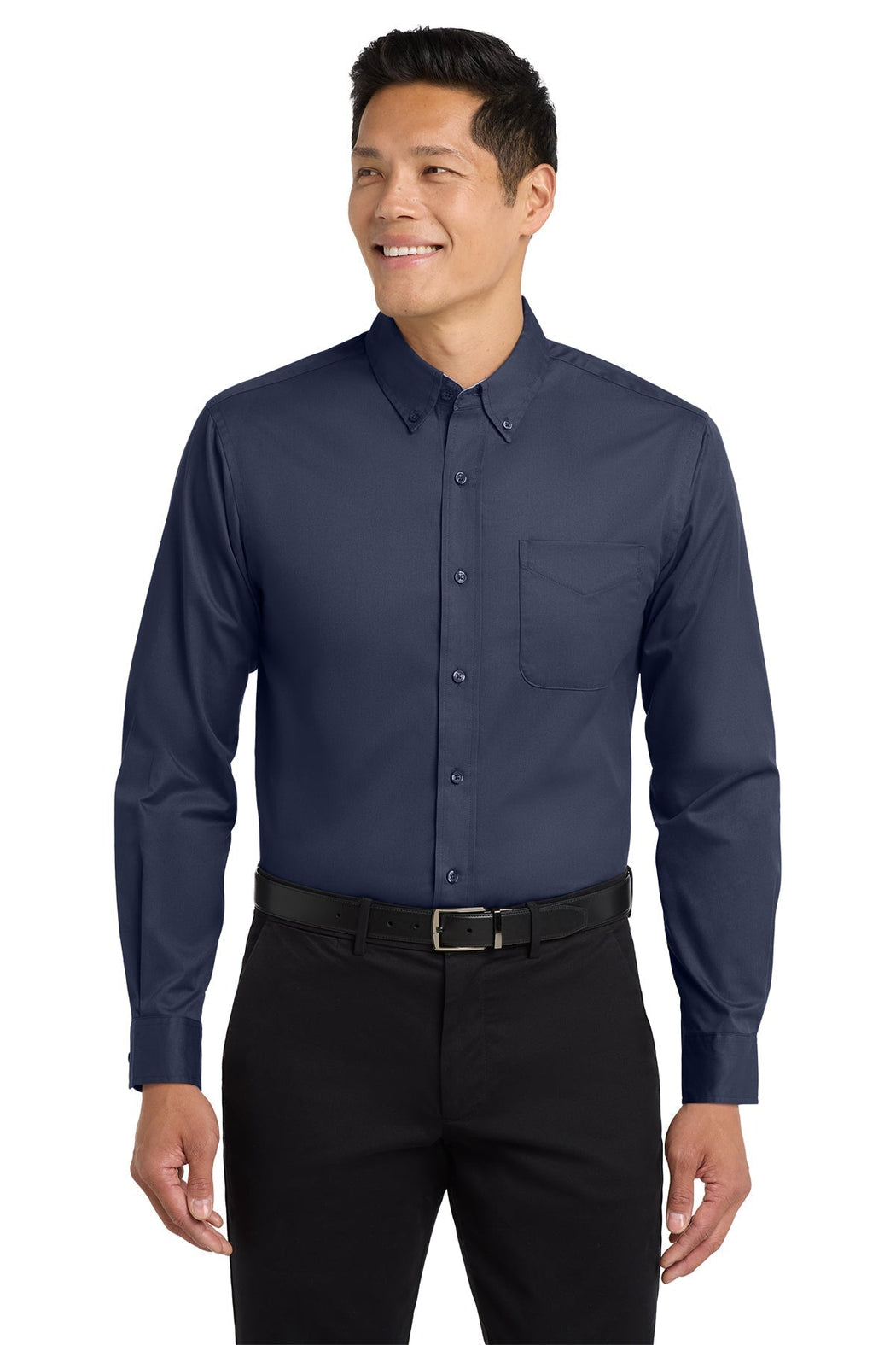 Men's Performance Button-Down Long Sleeve - Navy/Light Stone