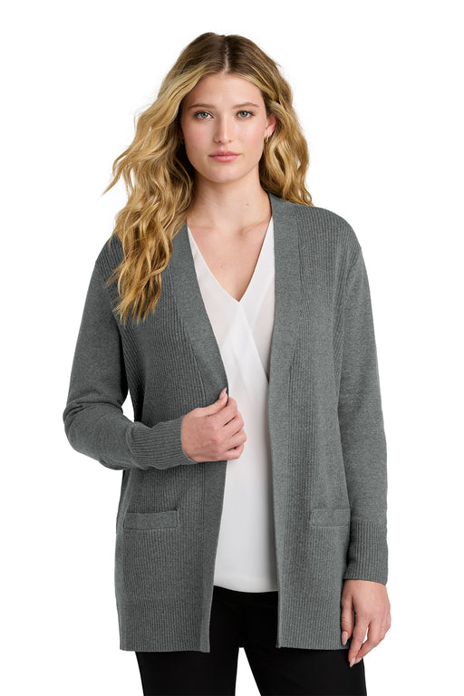 Ladies' Open Front Cardigan - Medium Heather Grey