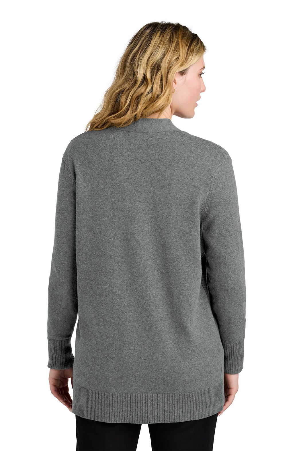 Ladies' Open Front Cardigan - Medium Heather Grey