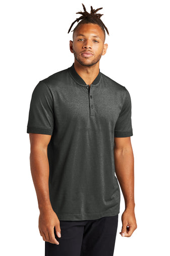 Men's Stretch Pique Henley - Anchor Grey Heather