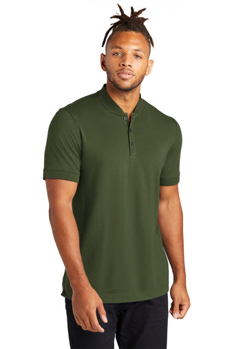 Men's Stretch Pique Henley - Townsend Green