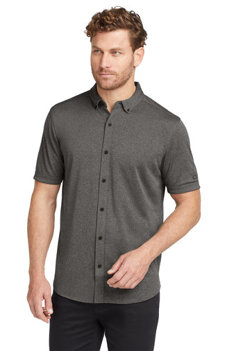 Men's Gravitate Full-Button Polo - Dark Heather Grey