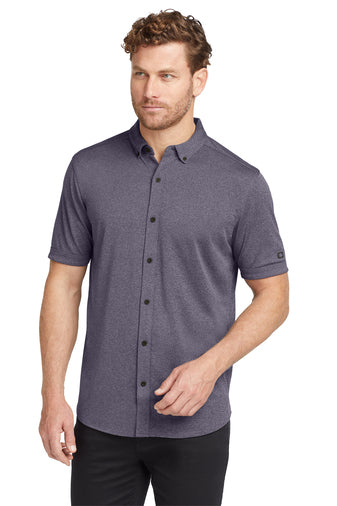 Men's Gravitate Full-Button Polo - Navy Heather