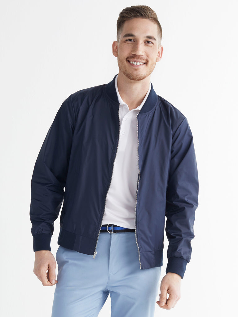 Bomber jacket hot sale men navy