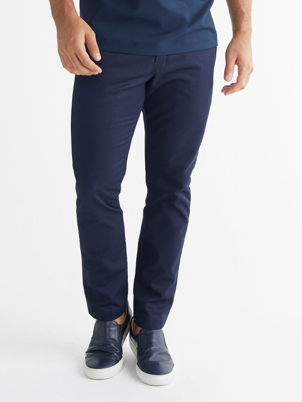 Men's Straight Fit Flat Front Pant - Dark Navy