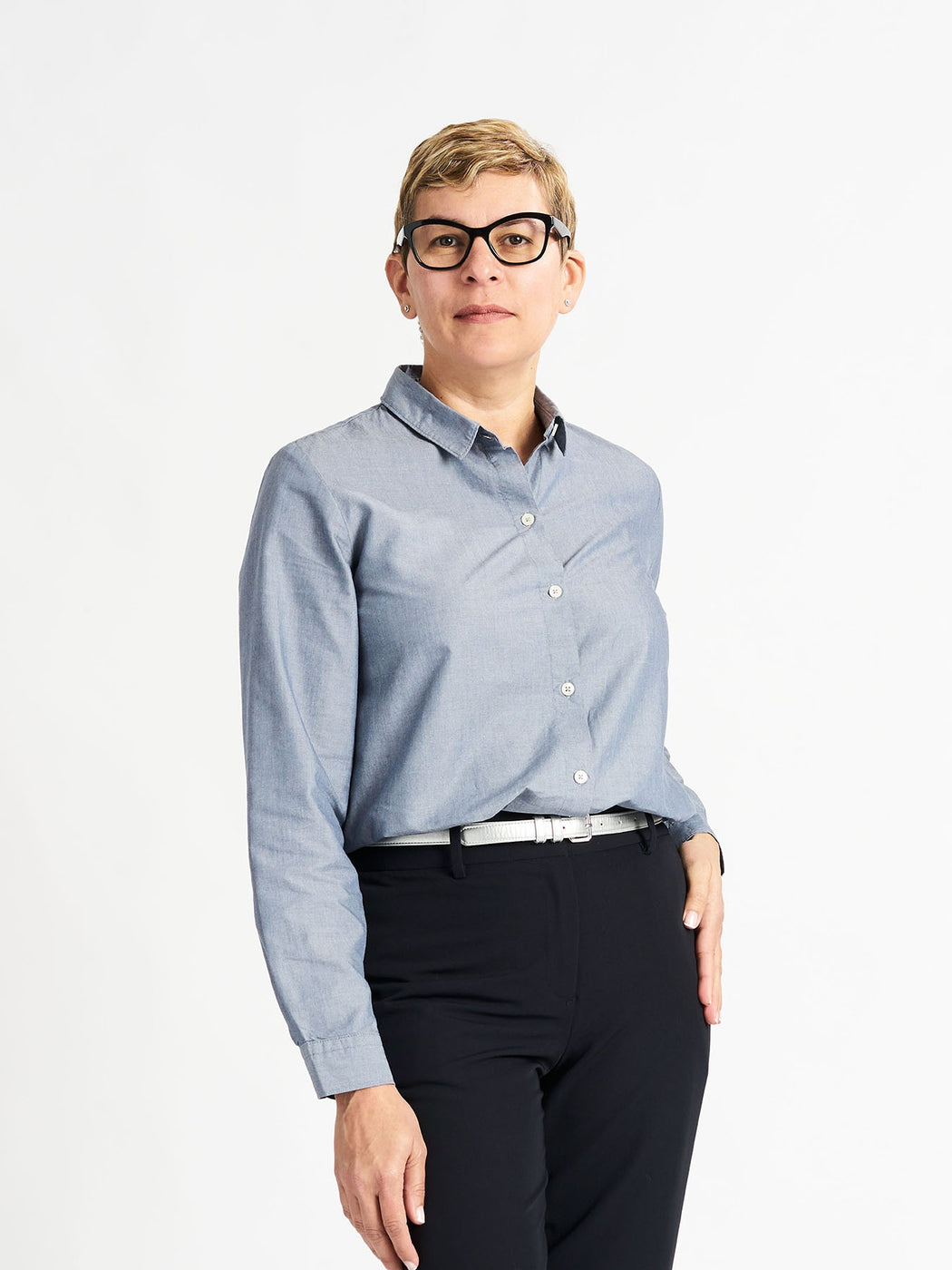 Ladies' Essential Blouse - Blue Chambray